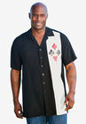 Short-Sleeve Colorblock Rayon Shirt, , alternate image number null