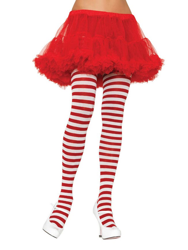 Striped Tights, Redwhite, hi-res image number 0