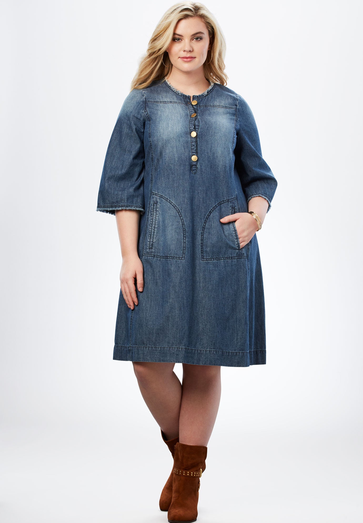 plus size jean shirt dress