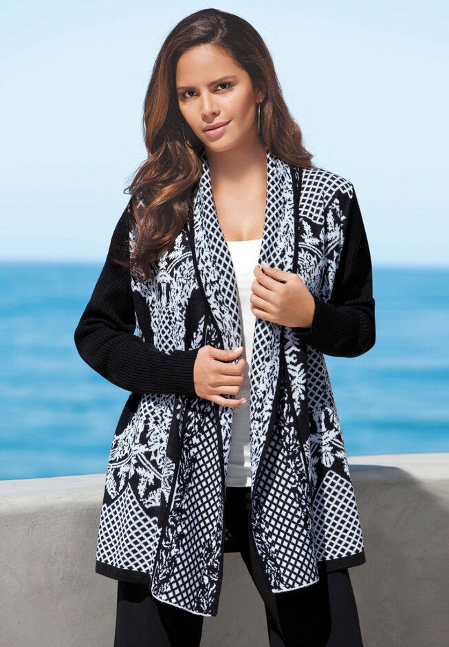 Diamond Cage Cardigan Sweater, , alternate image number null