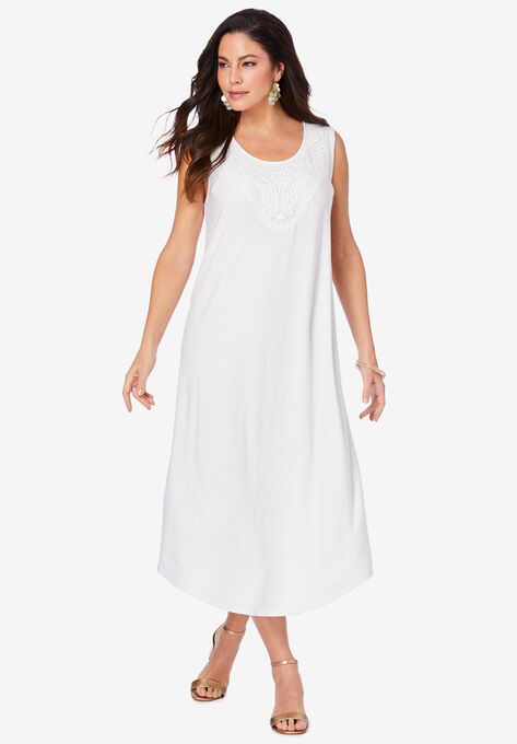 Lace Tank Dress, WHITE, hi-res image number null