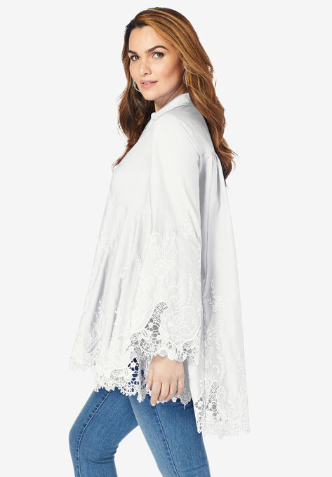 Embroidered Fit-and-Flare Tunic, , alternate image number null