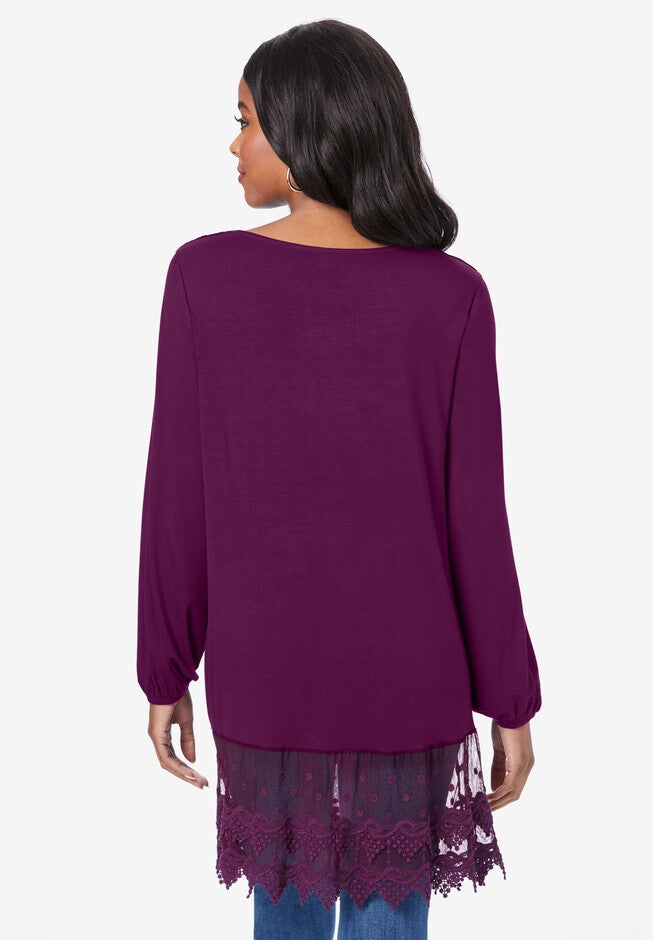 Scoopneck Lace Bib Tunic, , on-hover image number null