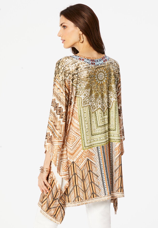 Printed Poncho, , on-hover image number null