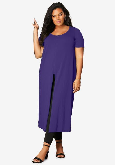 Front-Slit Ultra Femme Tunic, MIDNIGHT VIOLET, hi-res image number null