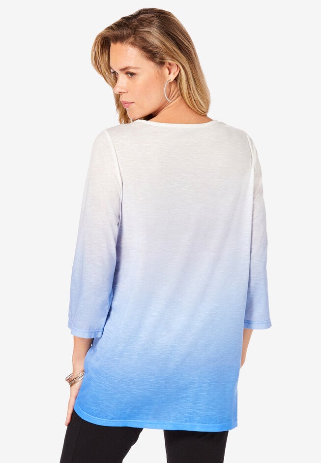 Floral-Print Ombre Tee, , on-hover image number null