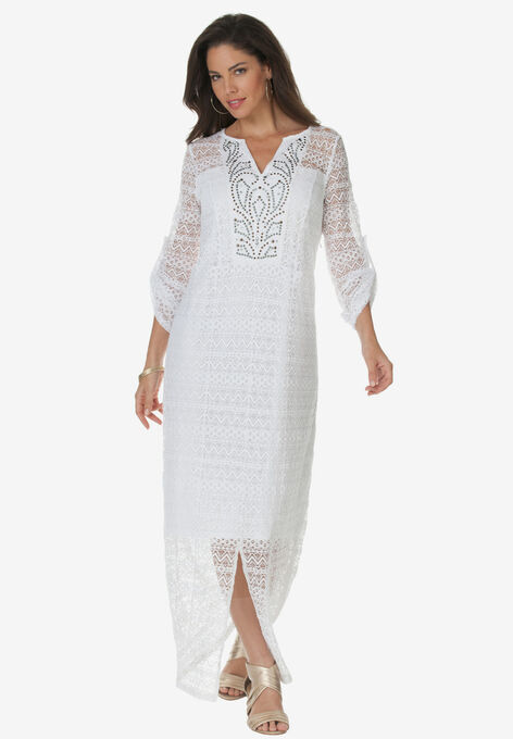 Embellished Lace Maxi, WHITE EMBELLISHMENT, hi-res image number null