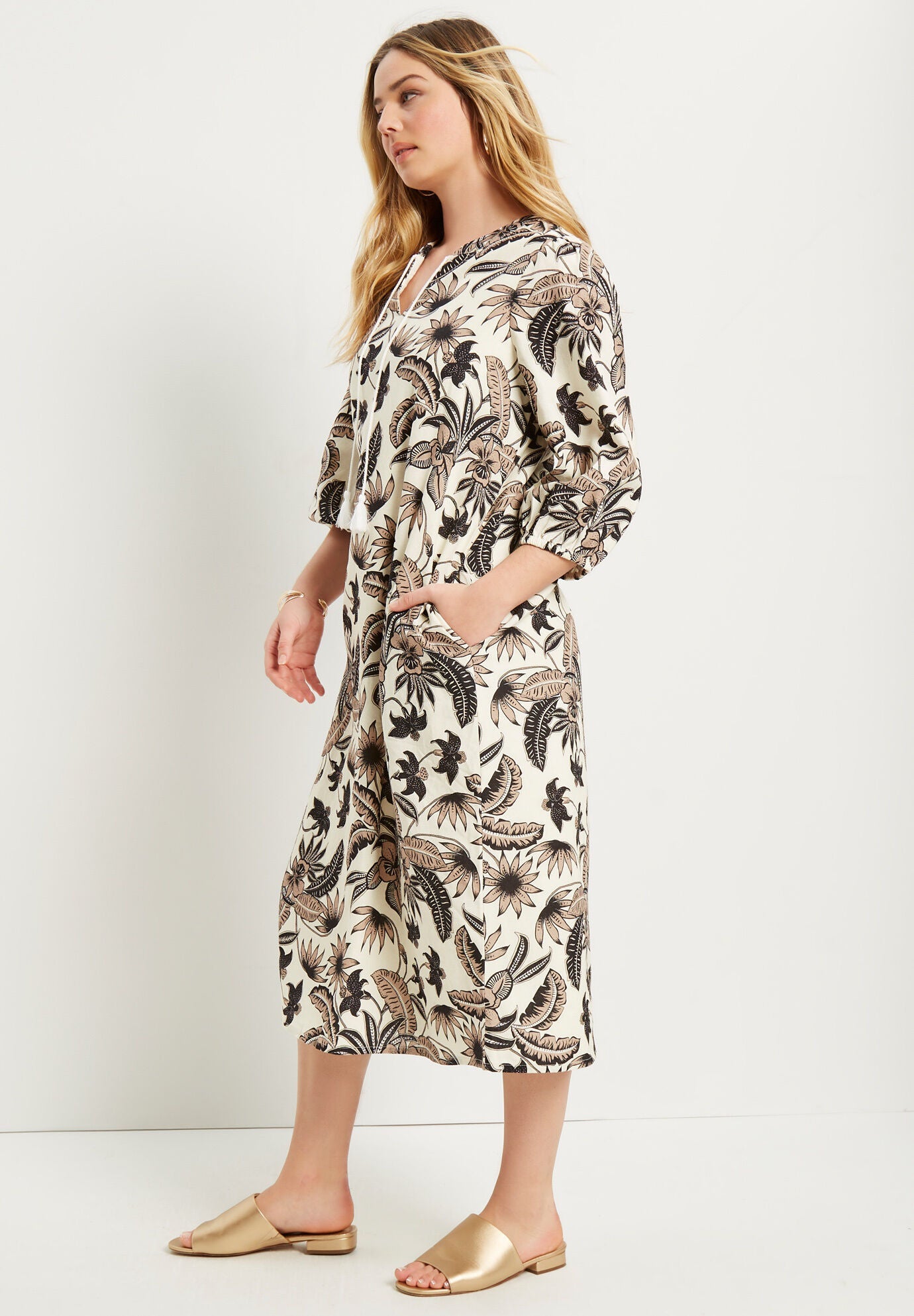 Halcion Lino Soleil Shirtdress, , alternate image number 2