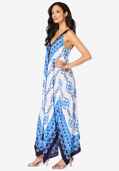 Scarf-Print Maxi Dress, , alternate image number null