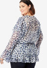 Ruffle Keyhole Tunic with Bell Sleeves, , on-hover image number null