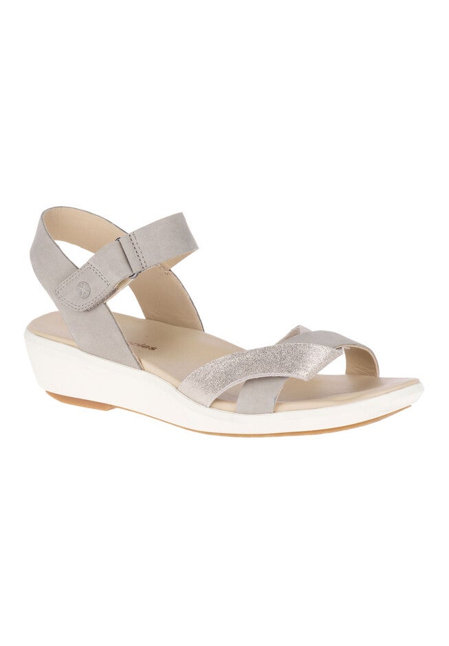 Lyricale Qtr Strap Sandals by Hush Puppies®, ICE GREY NUBUCK, hi-res image number 0