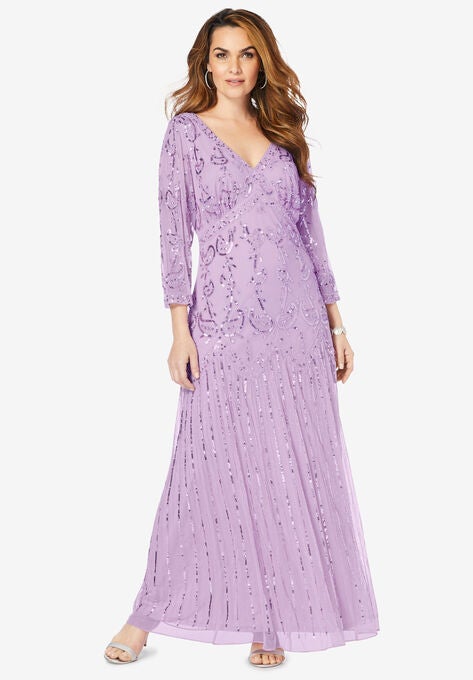 Beaded Dress, PALE LAVENDER, hi-res image number null