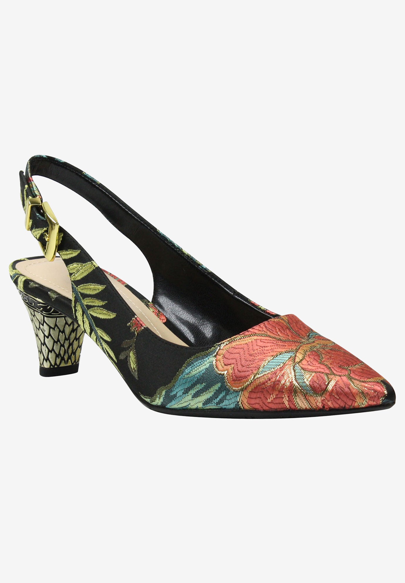 Mayetta Slingback by J.Renee, BLACK TEAL CORAL, hi-res image number 0