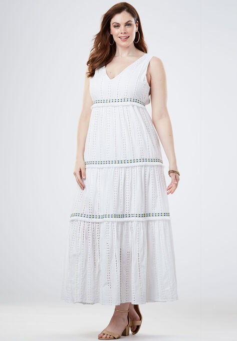 V Neck Tiered Maxi Dress Plus Size Casual Dresses Fullbeauty