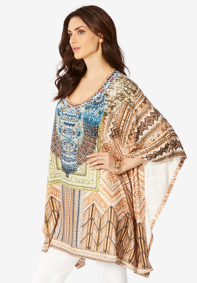 Printed Poncho, , alternate image number null