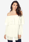 Flounce Off-The-Shoulder Top, IVORY, hi-res image number null