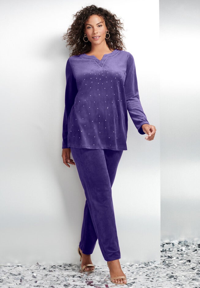 Velour Tunic & Pant Set, , alternate image number 3