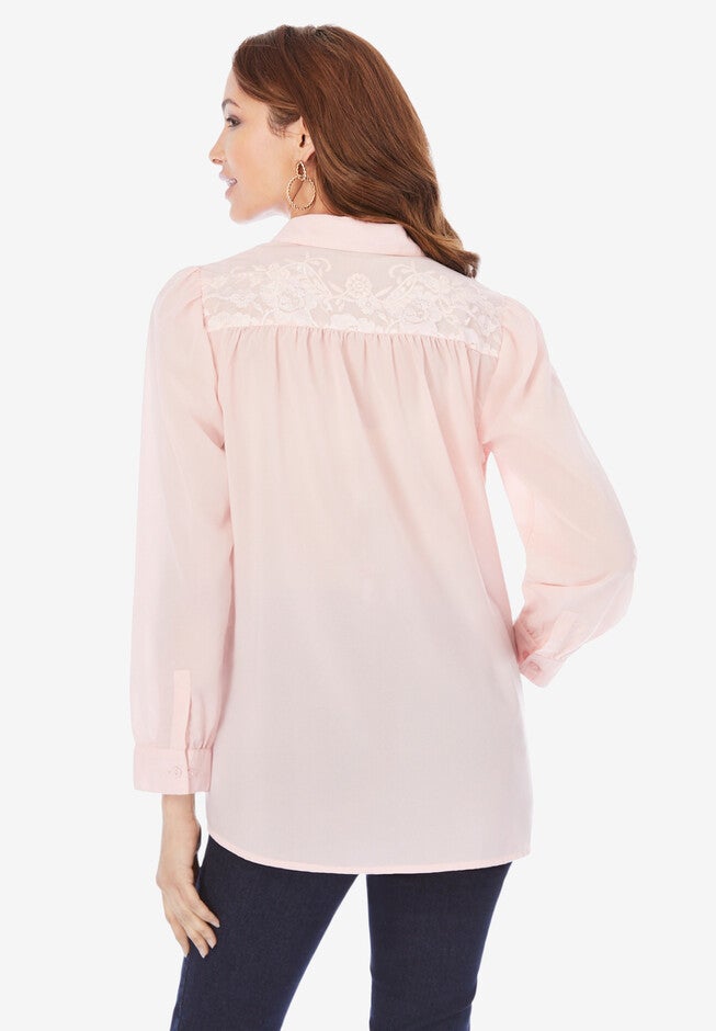 Embroidered Georgette Blouse, , on-hover image number 1