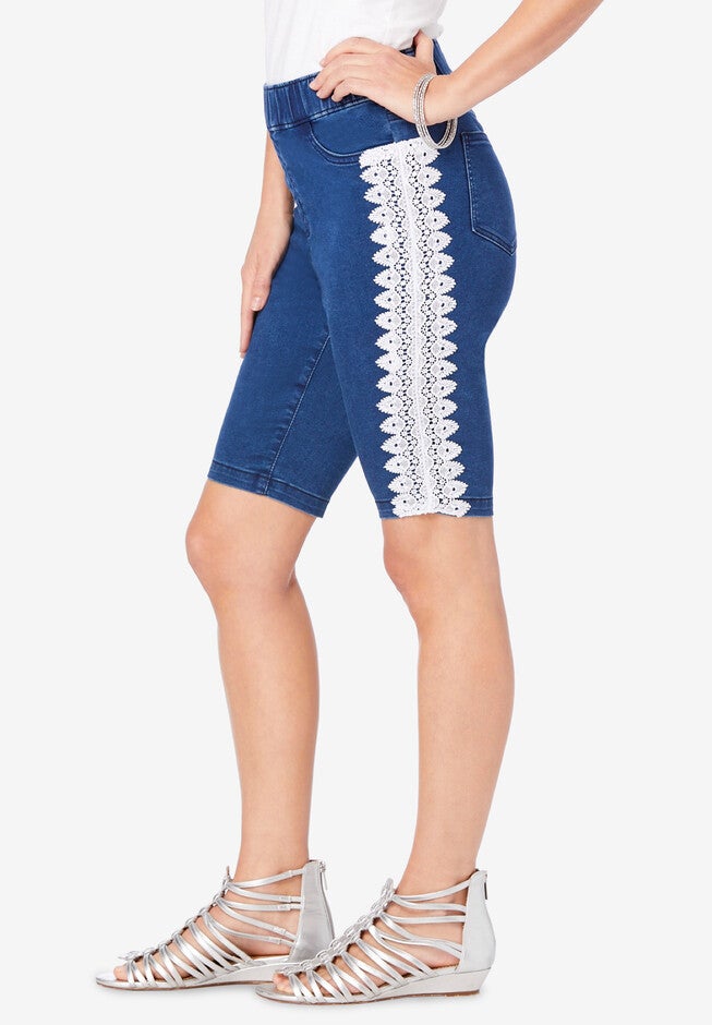 Lace-Trim No-Gap Shorts, , alternate image number 2