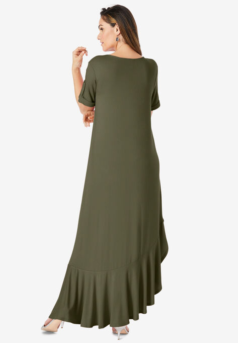 Ruffle-Hem Maxi Dress, , on-hover image number null