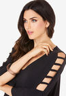 Ultrasmooth® Fabric Lattice-Sleeve Top, , alternate image number null