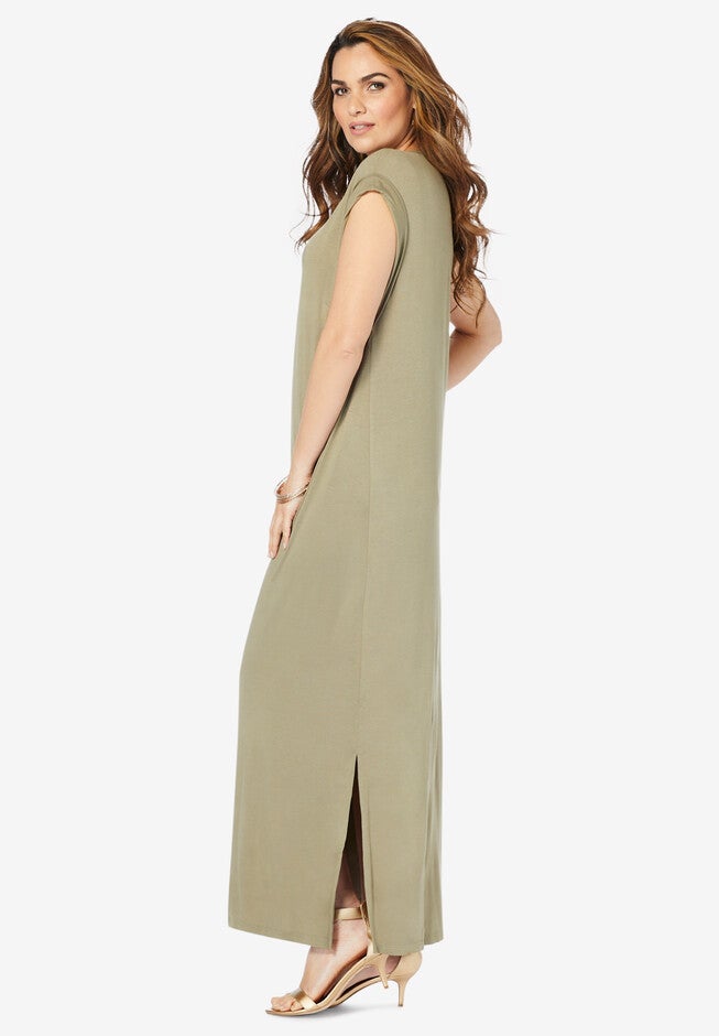 Side-Slit T-Shirt Dress, , alternate image number 2