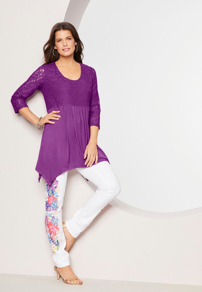 Lace-Trim Ultra Femme Tunic, , alternate image number 3