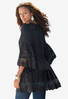 Illusion Lace Big Shirt, BLACK, hi-res image number null