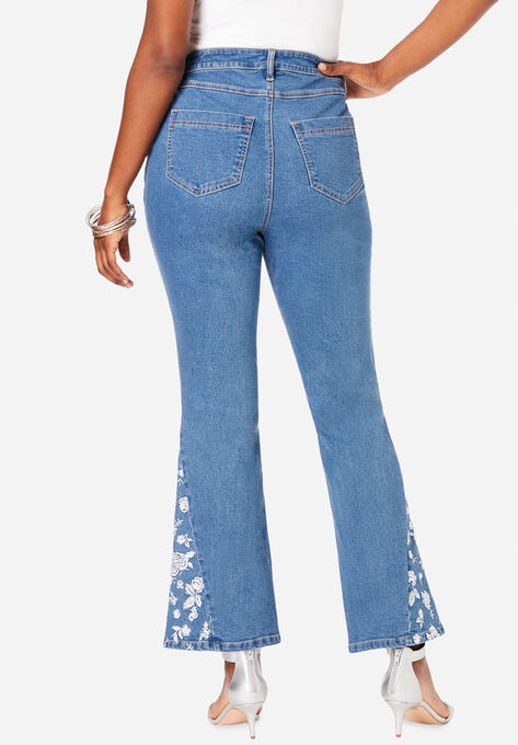 Embroidered Bootcut Jean, , on-hover image number null