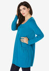 Long-Sleeve Two-Pocket Soft Knit Tunic, , alternate image number null