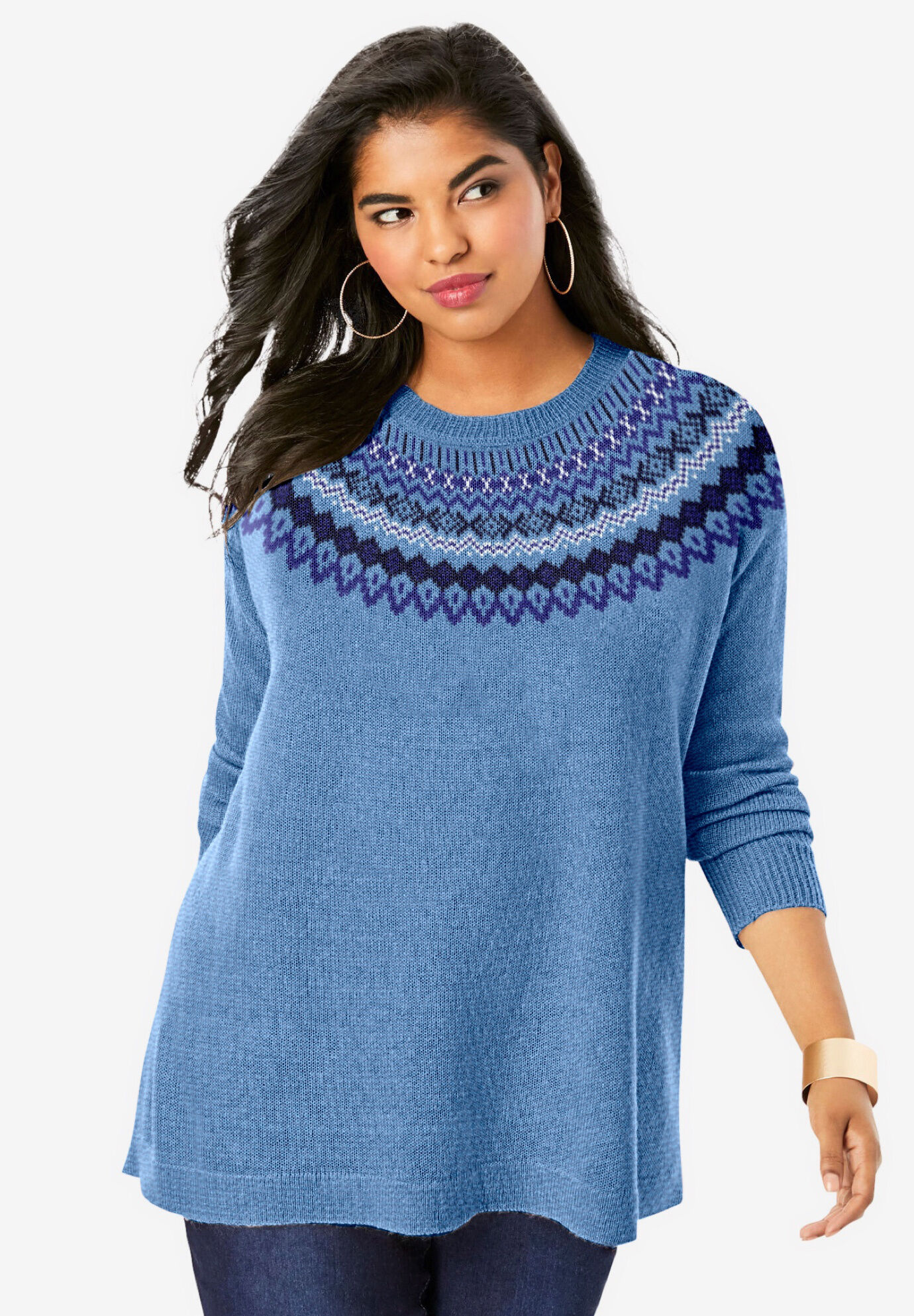 Fair Isle Pullover Sweater | Fullbeauty Outlet