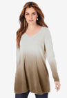Fine Gauge Ombré Sweater, BROWN SUGAR, hi-res image number null