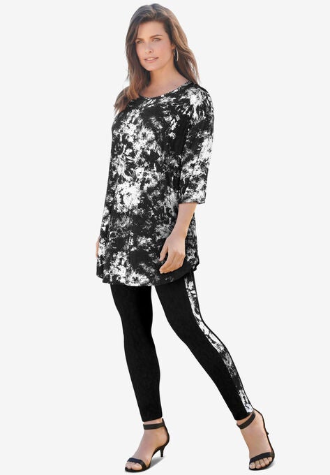 Printed Set, BLACK SPRAY TIE DYE, hi-res image number null