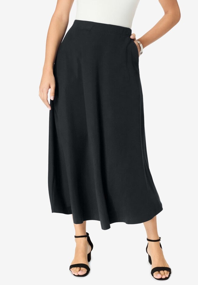 Soft Knit Skirt, BLACK, hi-res image number null