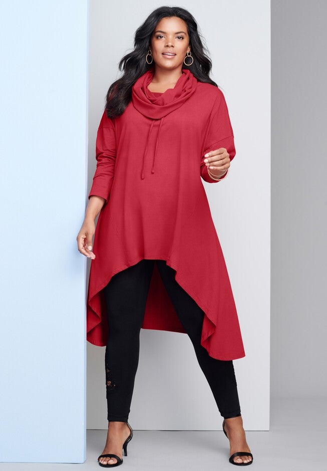 Drawstring Cowl-Neck Ultra Femme Tunic, , alternate image number 1