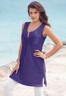 Button-Front Henley Ultimate Tunic Tank, , alternate image number null