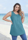 Button-Front Henley Ultimate Tunic Tank, , alternate image number null