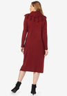 Fringed Cowl-Neck Sweater Dress, , on-hover image number null