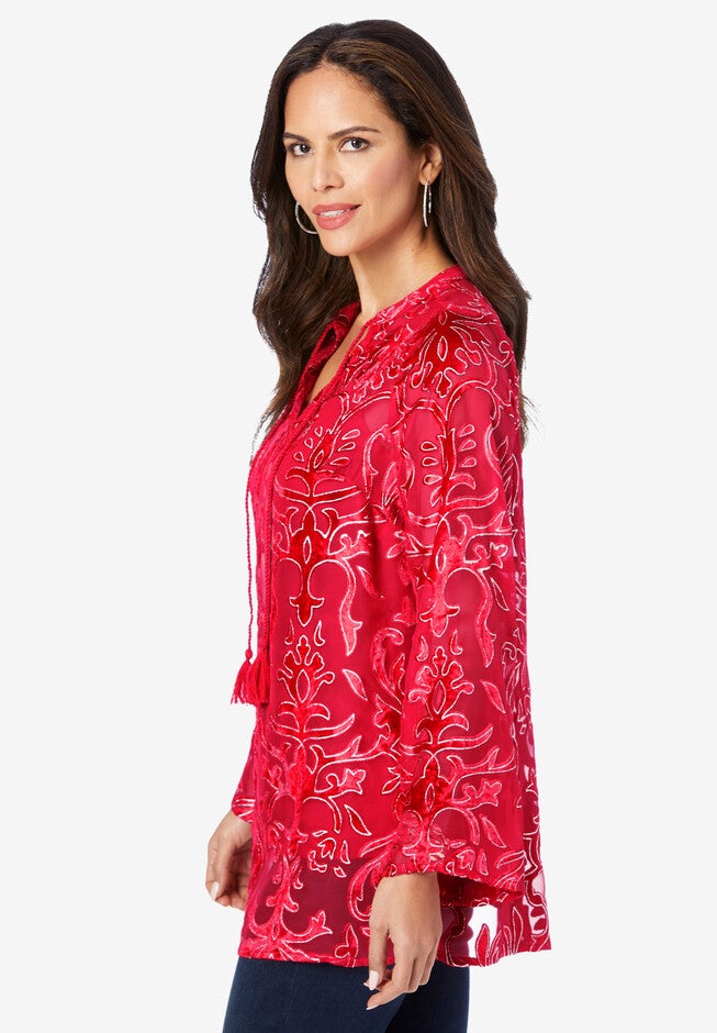 Embellished Burnout Tunic, , alternate image number null