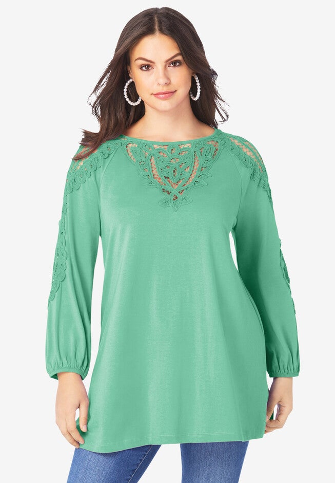 Illusion Lace Tunic, SOFT JADE, hi-res image number null
