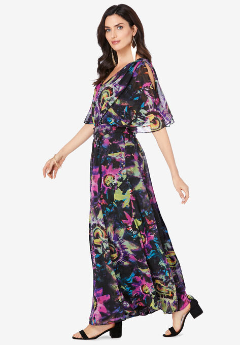 Floral Print Empire Gown, , alternate image number null