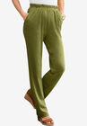 Straight-Leg Soft Knit Pant, MOSS GREEN, hi-res image number null