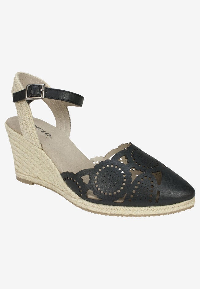Coya Wedge , BLACK BURNISHED SMOOTH, hi-res image number null