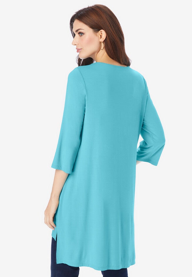 Strappy V-Neck Ultra Femme Tunic, , on-hover image number 1