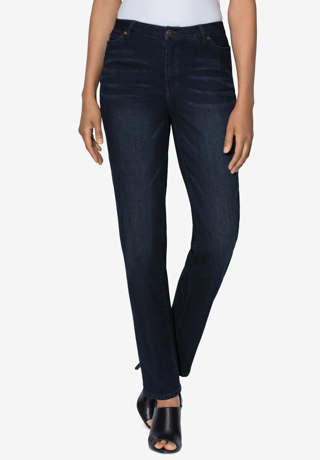 Straight-Leg Jean with Invisible Stretch by 24/7 | Fullbeauty Outlet
