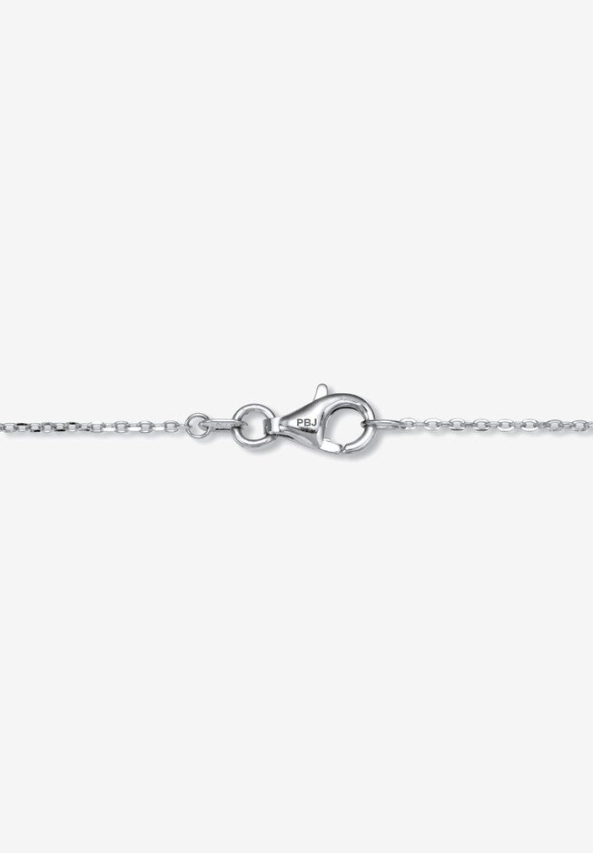Genuine Green Jade Cz Silvertone Elephant Pendant Necklace, 18 Inch Chain, , on-hover image number null