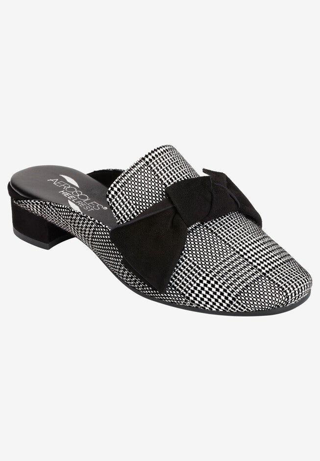 Right Way Mule by Aerosoles®, BLACK WHITE FABRIC, hi-res image number null