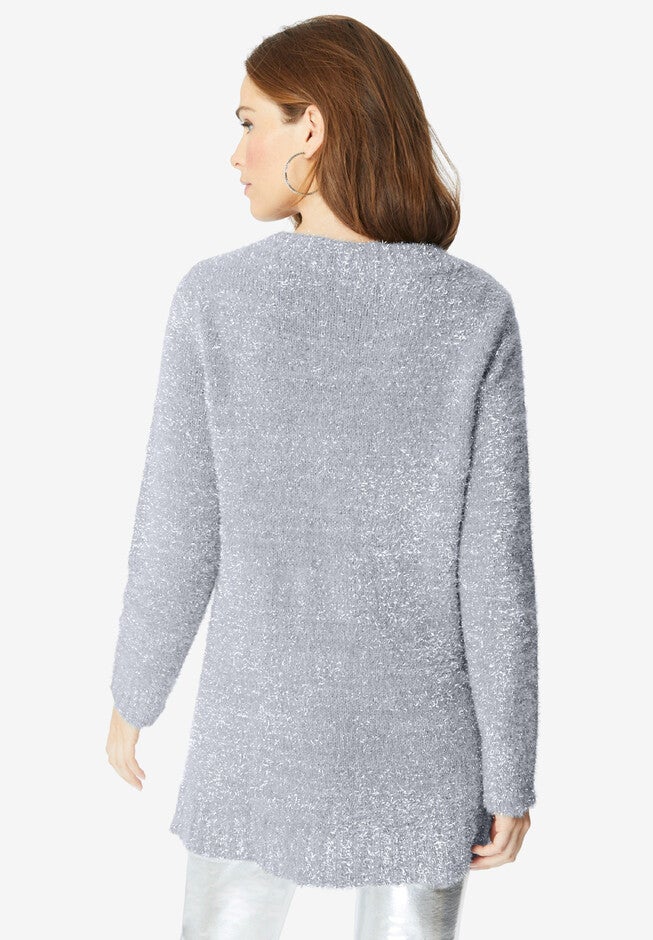 Metallic Eyelash Sweater., , on-hover image number null