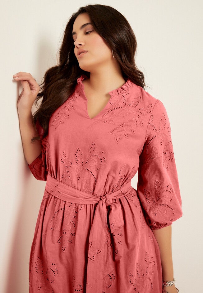 Eyelet Midi-Dress, , alternate image number null