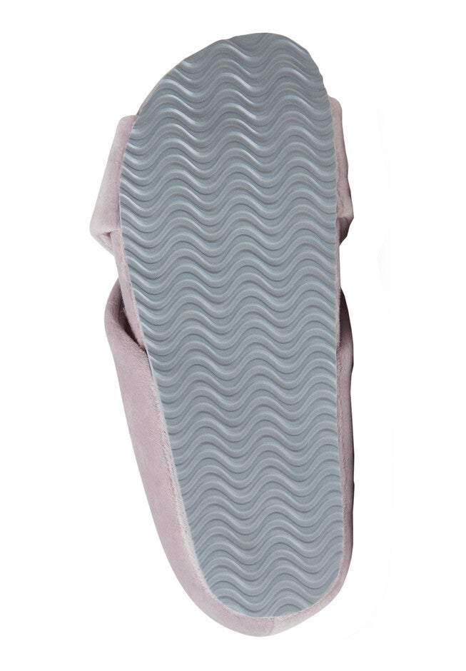 Maeve Velour Crisscross Molded Footbed Slide, , alternate image number null